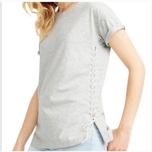 J Crew Side Tie Lace Up Cotton Tee - Picture 4 of 12